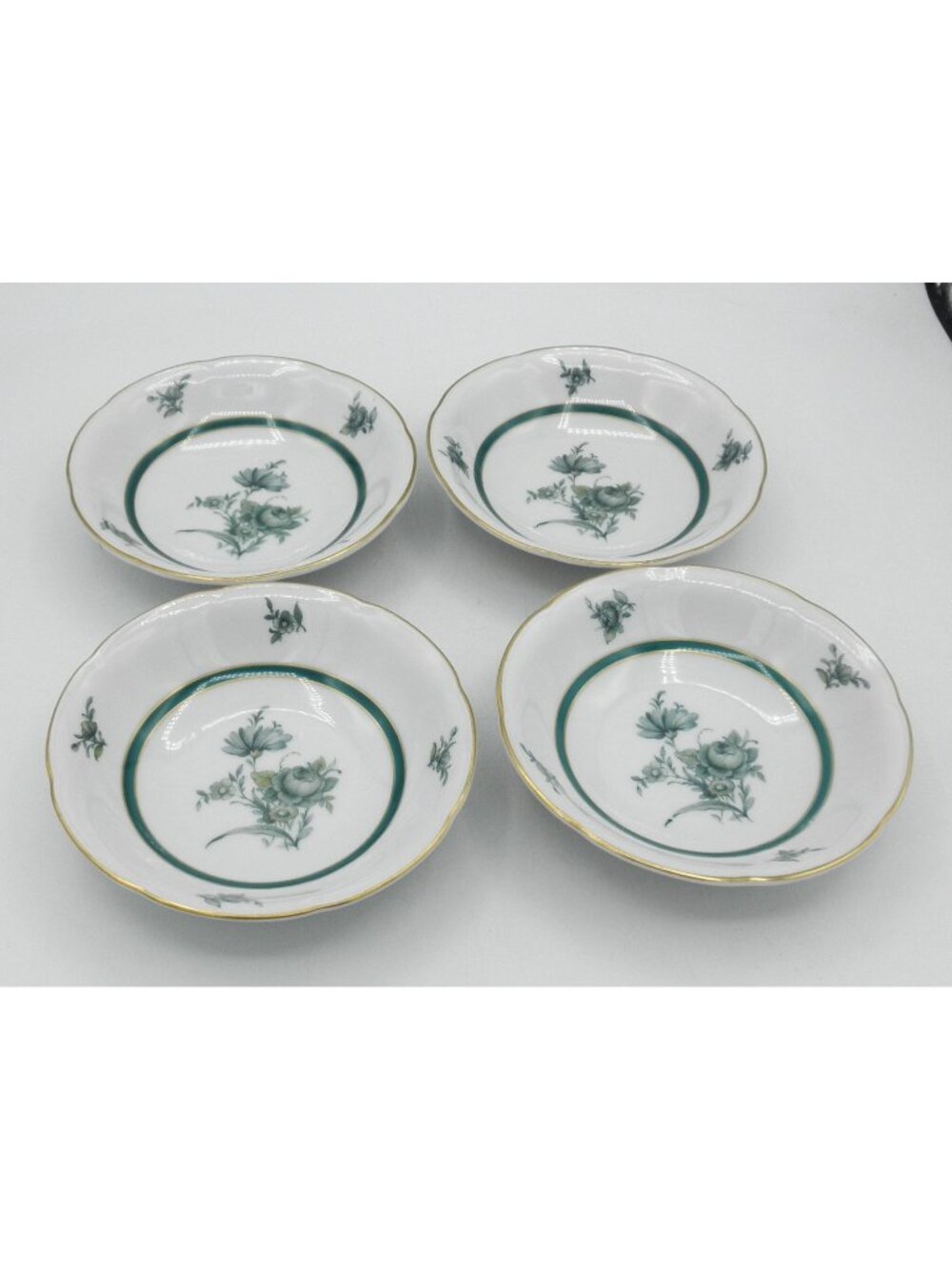 Royal Bayreuth Teal Tulip Dessert Fruit Sauce Bowls Pattern Code ROBTET Set of 4